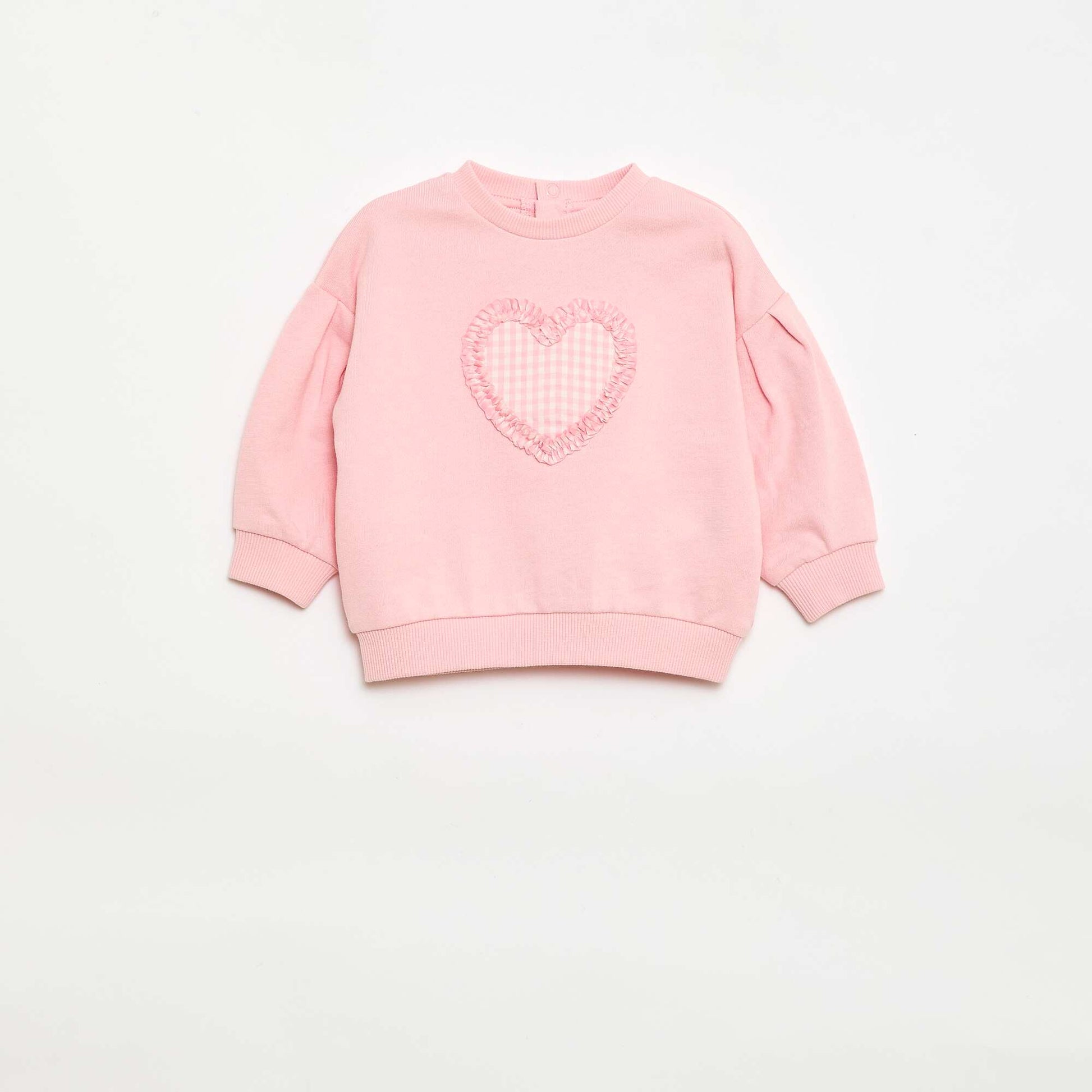 Sweat col rond en molleton léger à motif ROSE