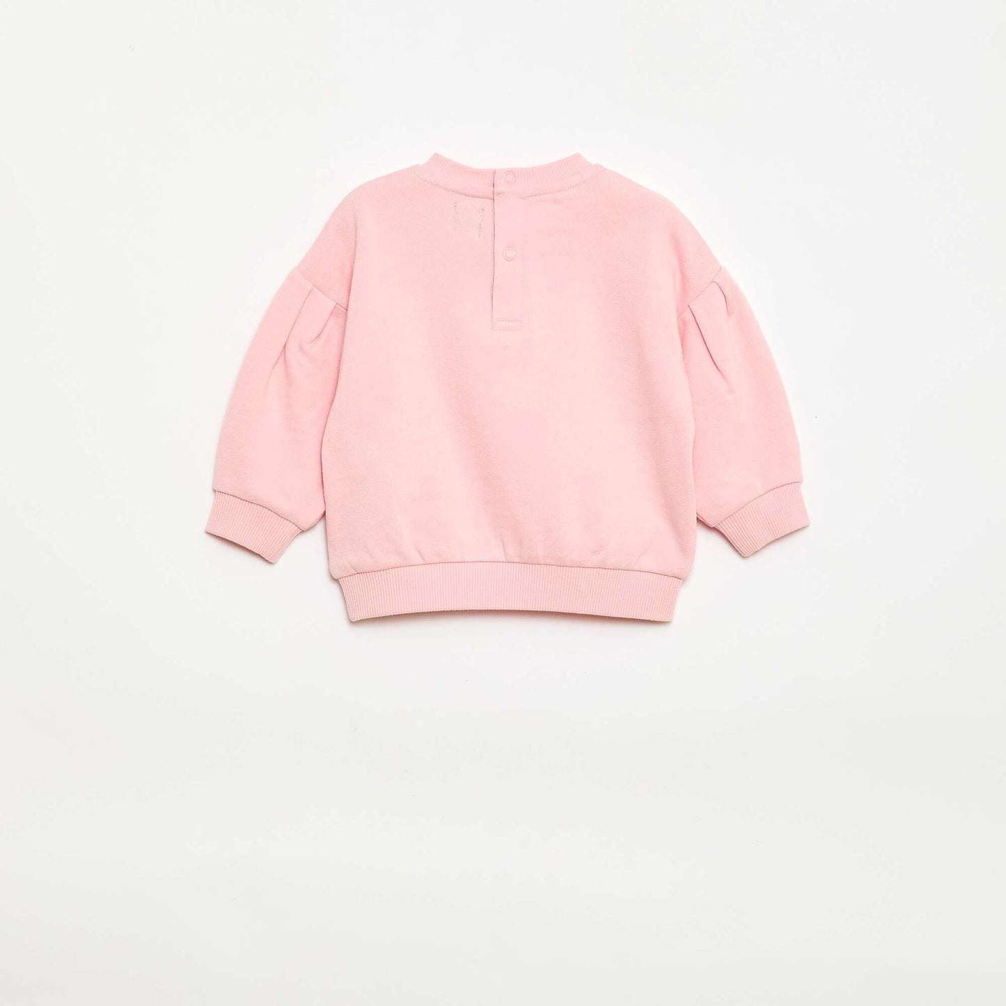 Sweat col rond en molleton léger à motif ROSE