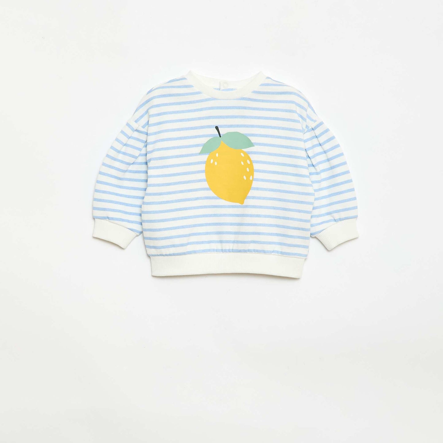 Sweat col rond en molleton léger à motif BLANC