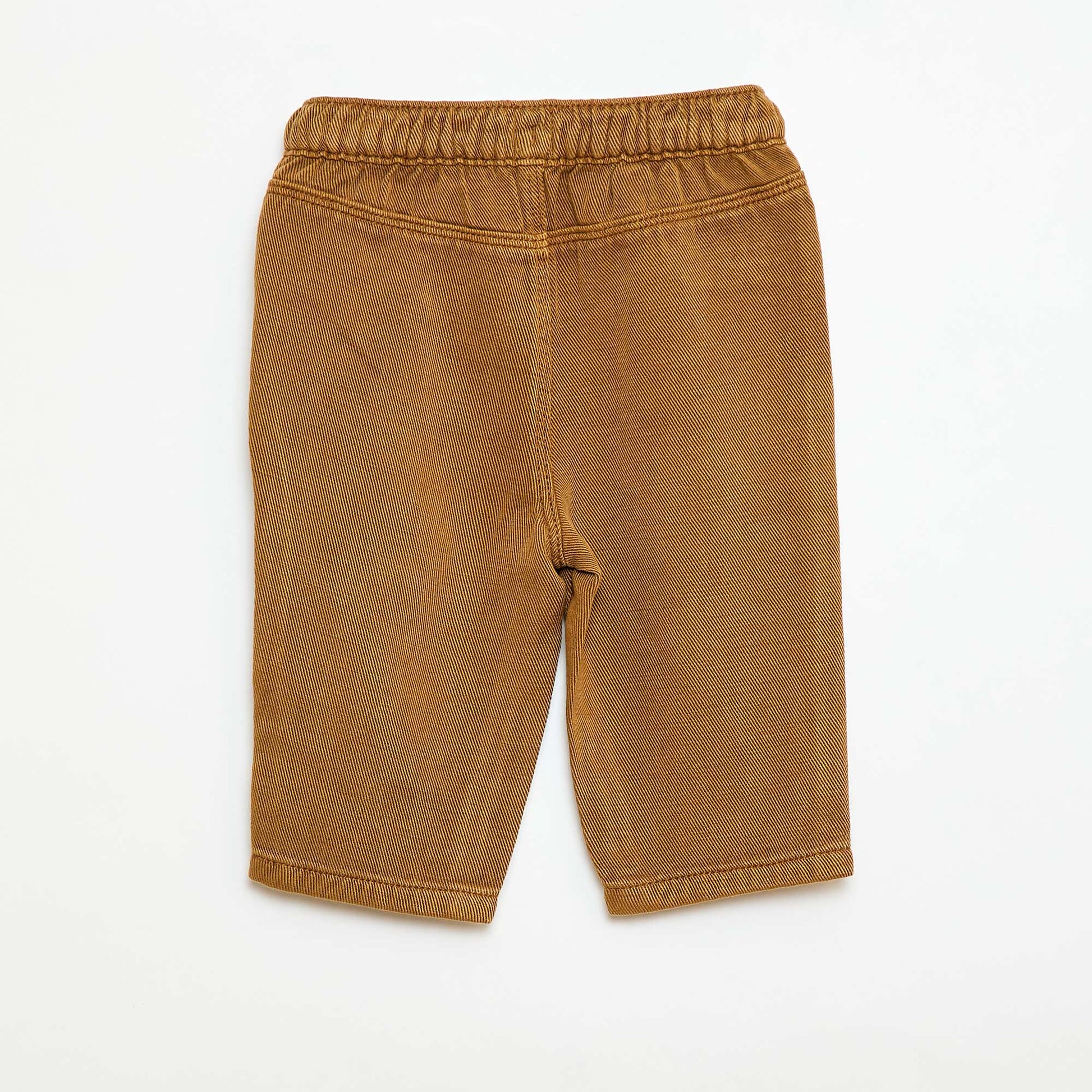 Pantalon uni en matière douce avec coupe relax fit MARRON