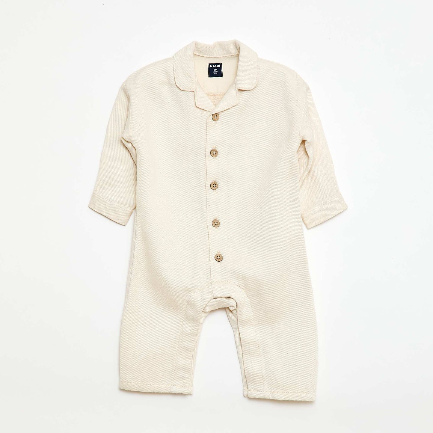 Combinaison longue avec col chemise relax fit BLANC
