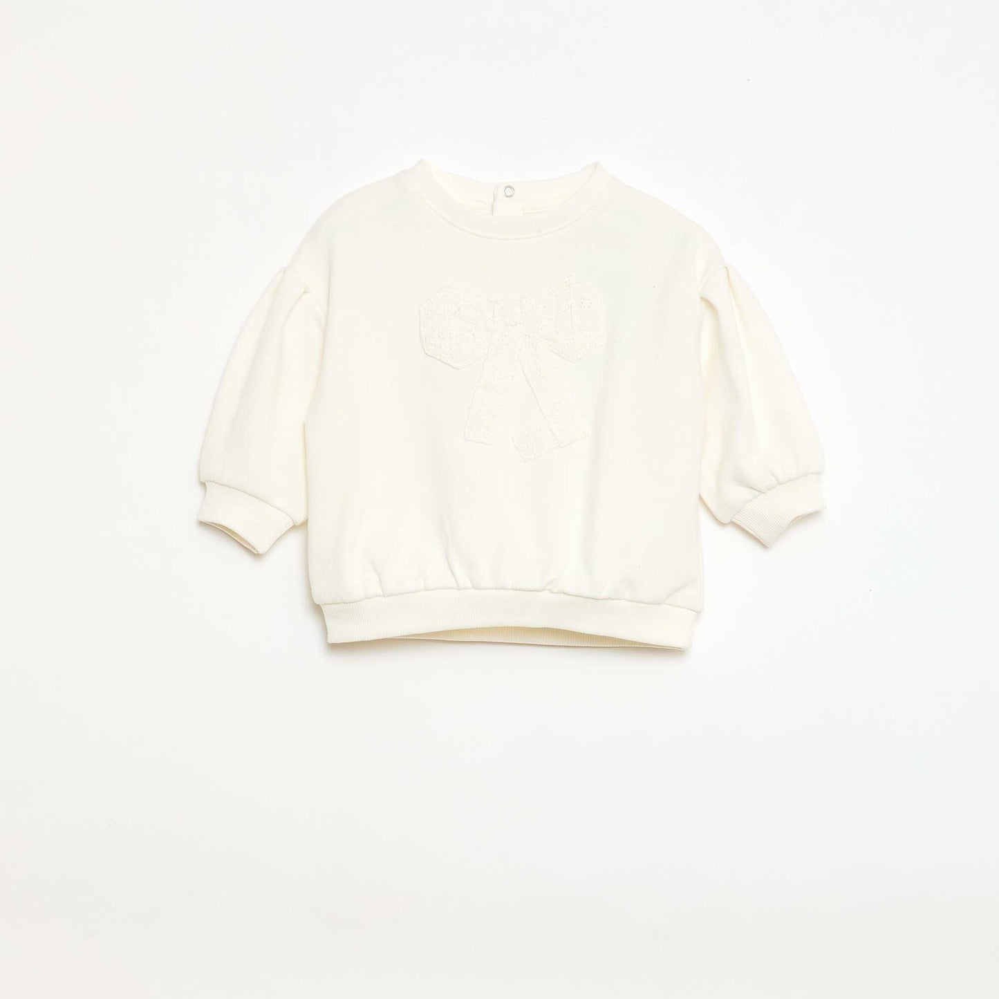 Sweat-shirt en coton avec animation sur le devant BLANC