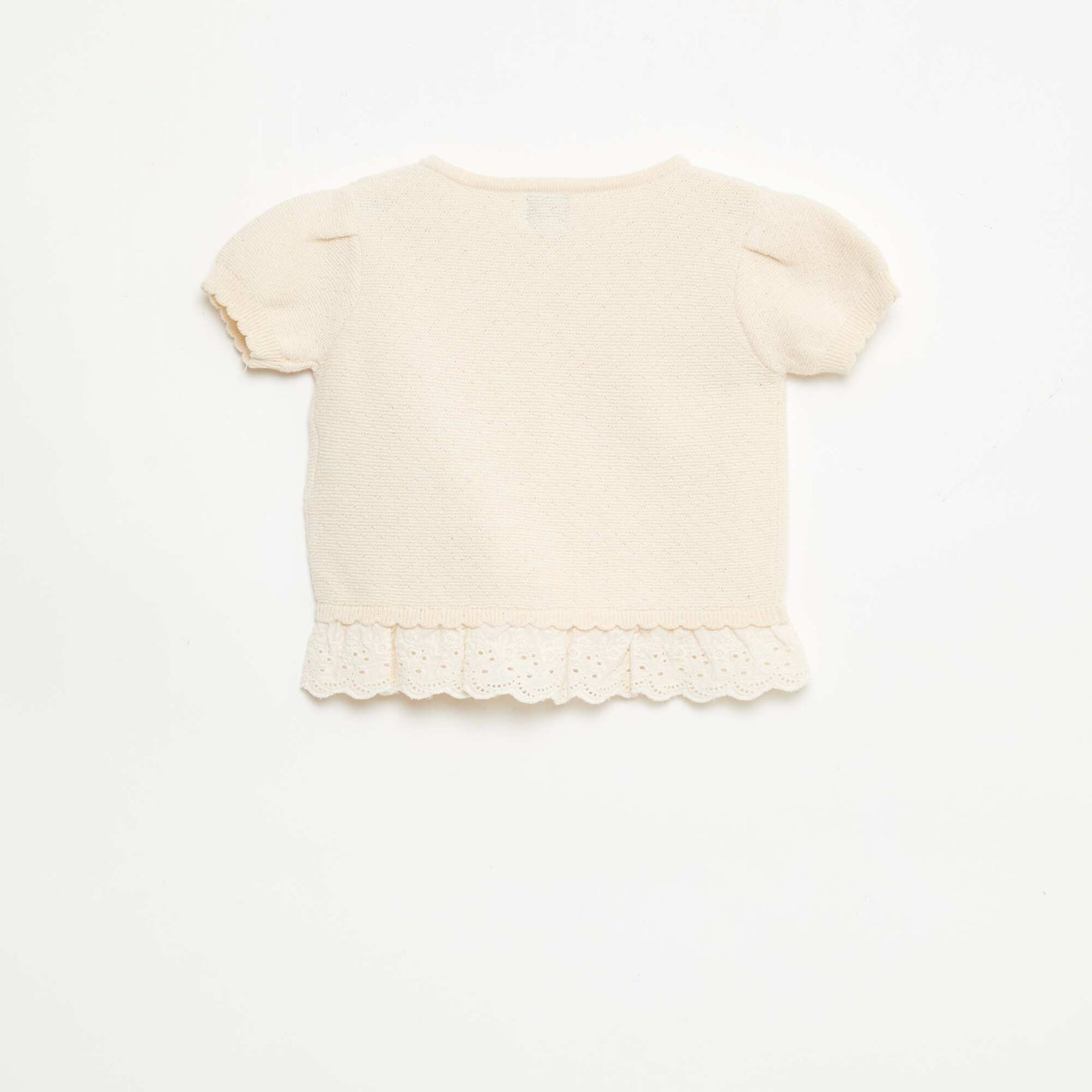 Pull à manches courtes avec nœuds fantaisies BEIGE