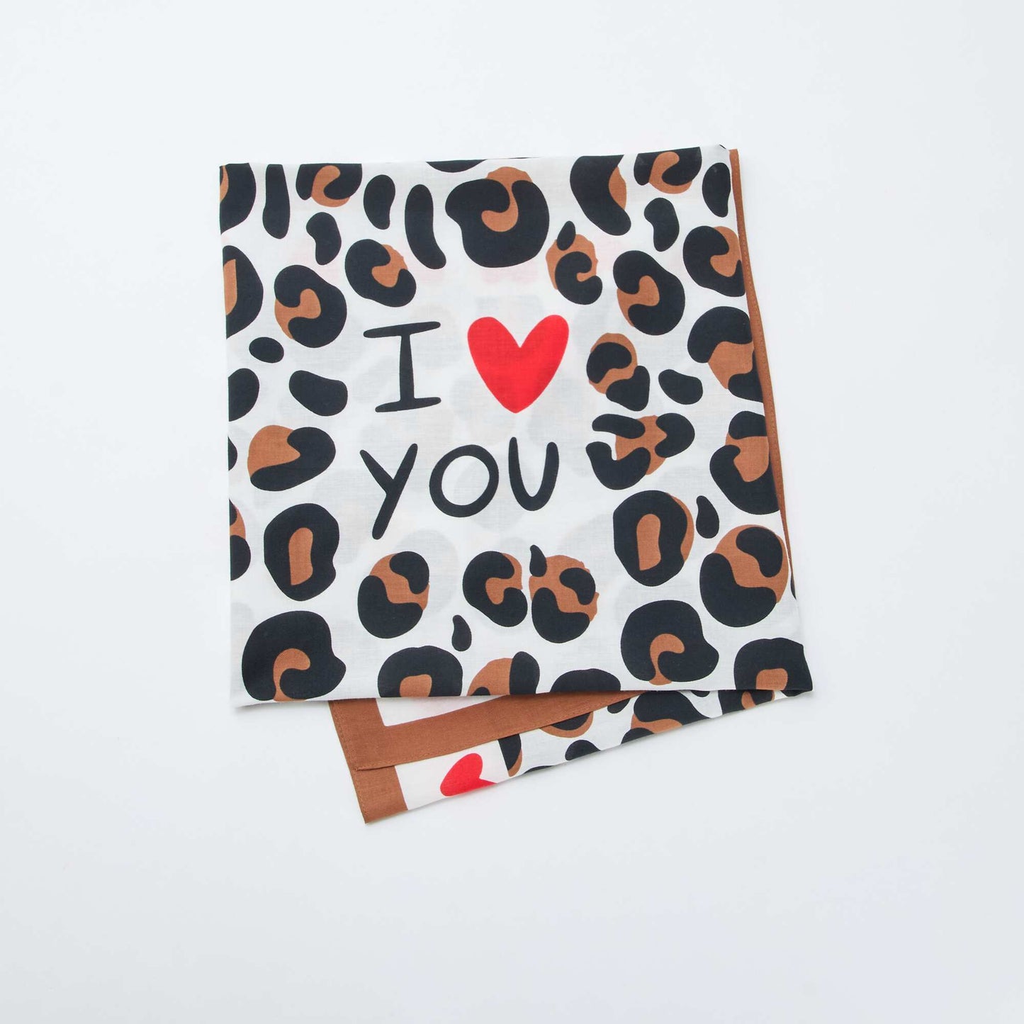 Foulard imprimé fantaisie (100x100 cm) - Saint-Valentin BLANC