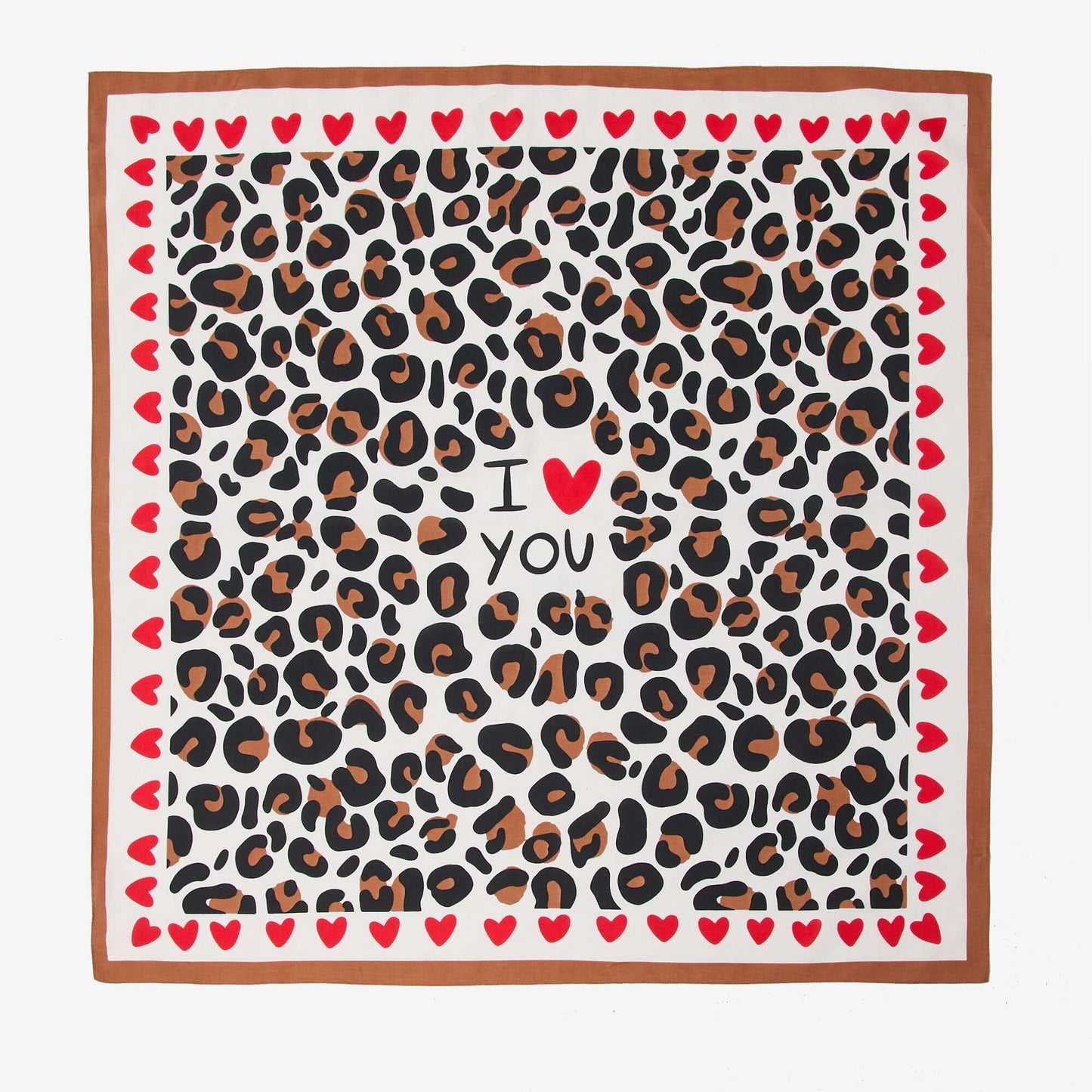 Foulard imprimé fantaisie (100x100 cm) - Saint-Valentin BLANC
