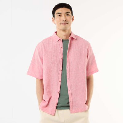Chemise à manches courtes en lin mélangé ROSE