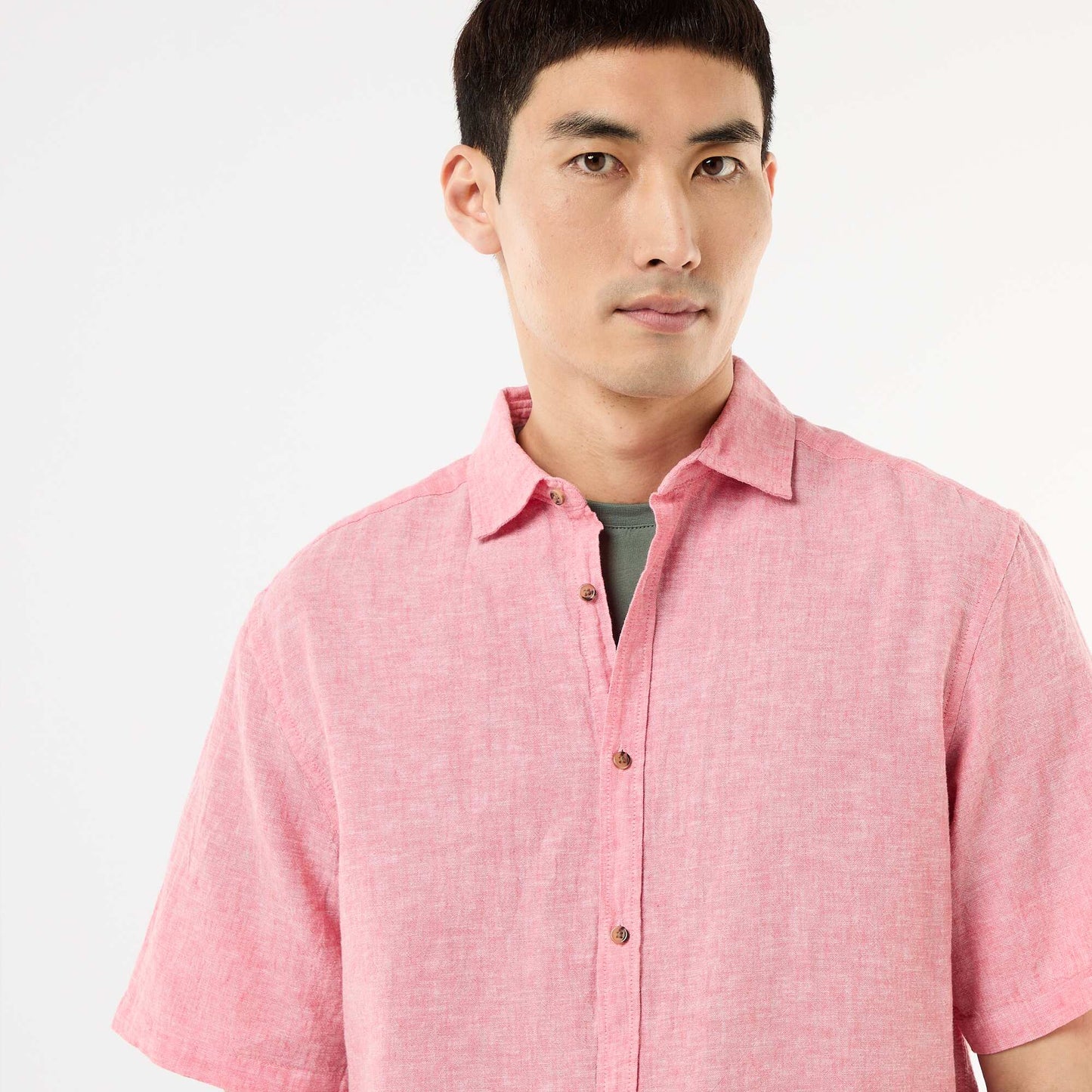 Chemise à manches courtes en lin mélangé ROSE