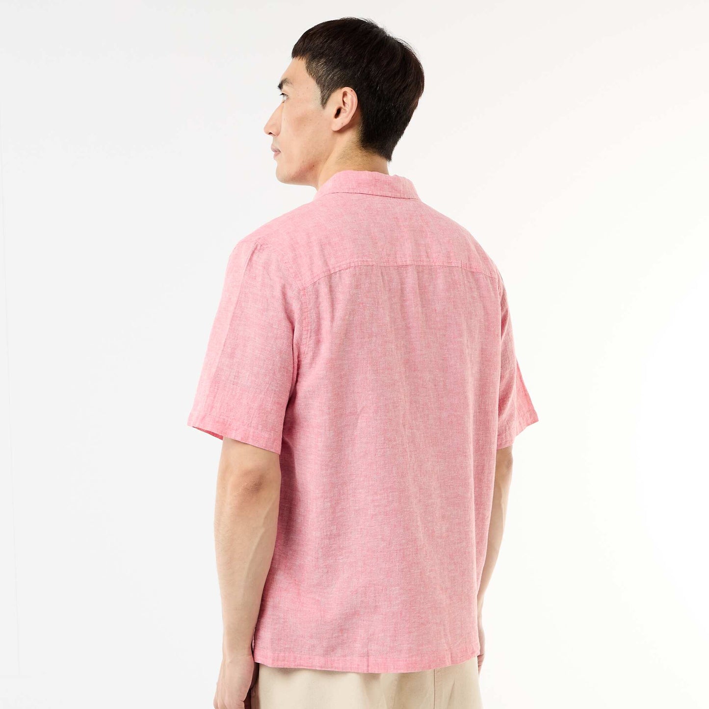 Chemise à manches courtes en lin mélangé ROSE