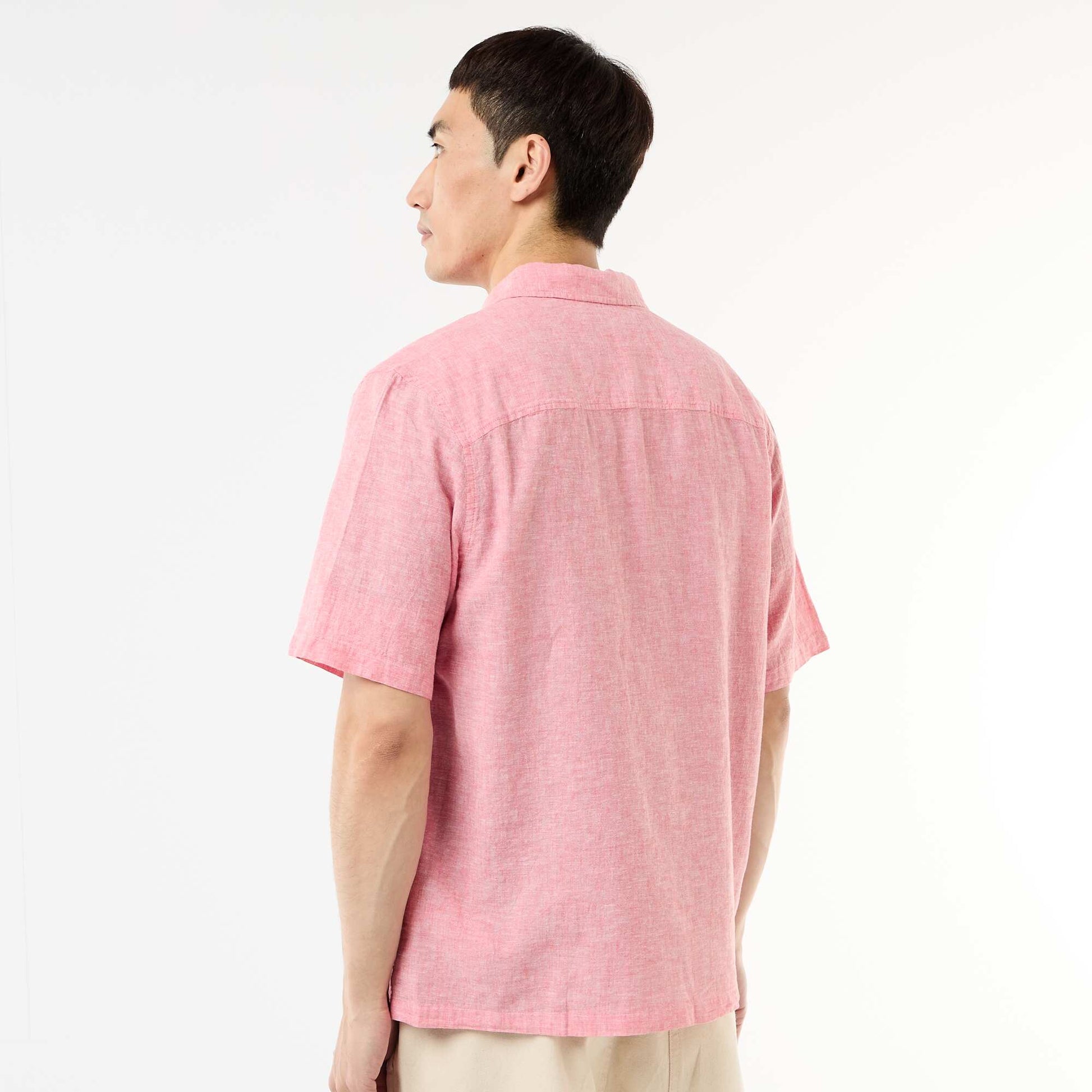 Chemise à manches courtes en lin mélangé ROSE