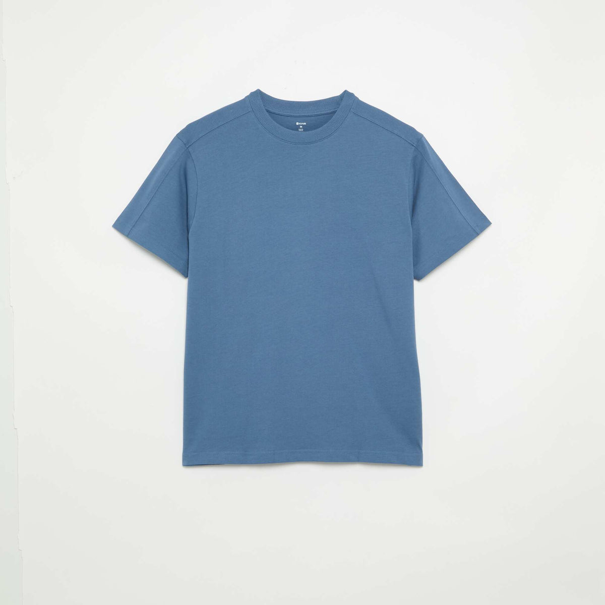 T-shirt uni à col rond homme BLEU