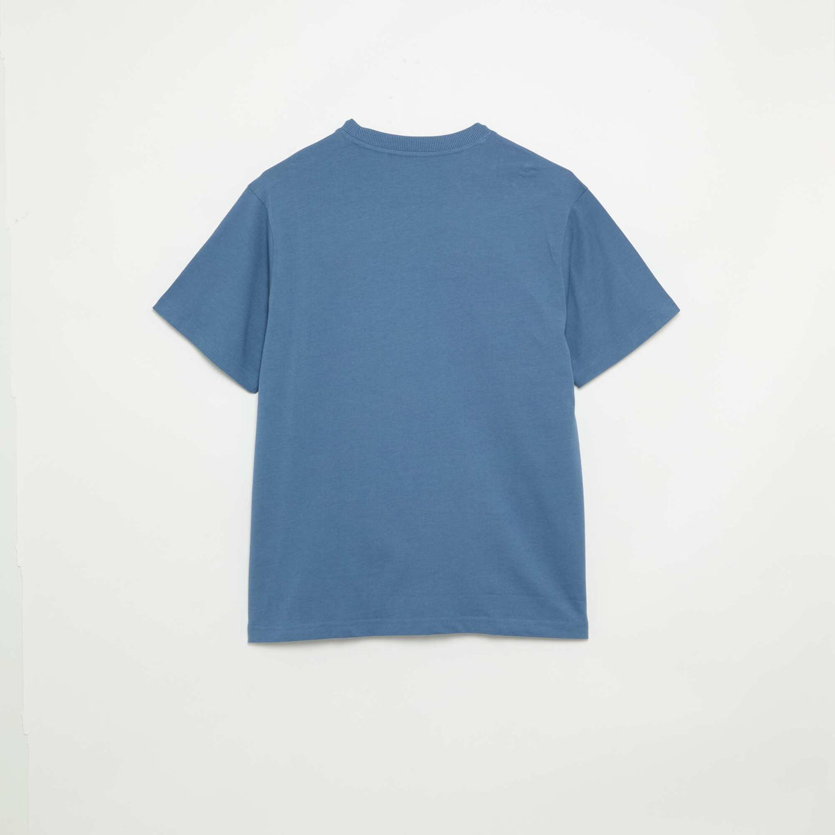 T-shirt uni à col rond homme BLEU