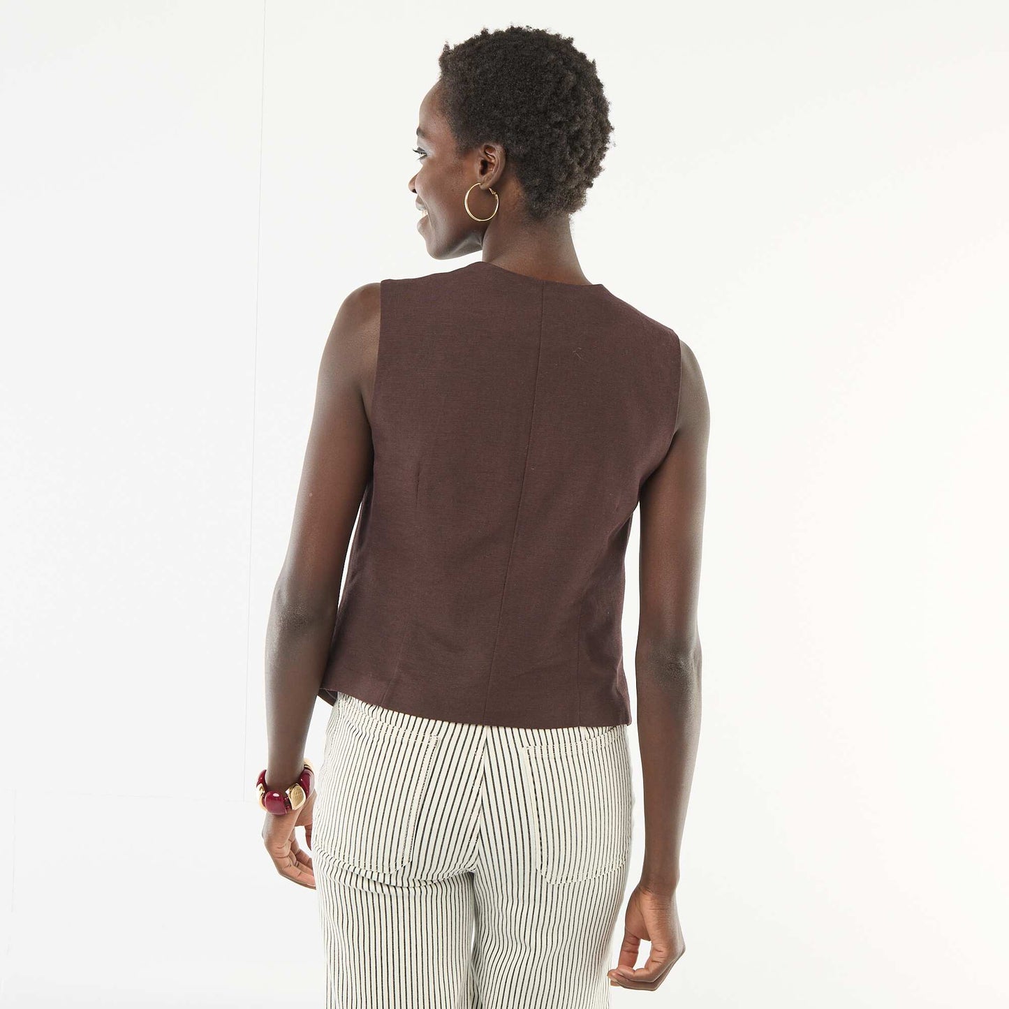 Veste de tailleur avec boutons dorés MARRON