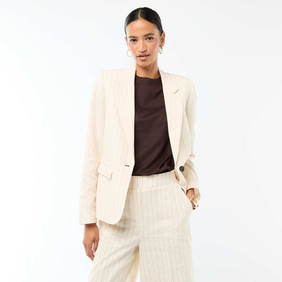 Veste blazer mi-longue BEIGE