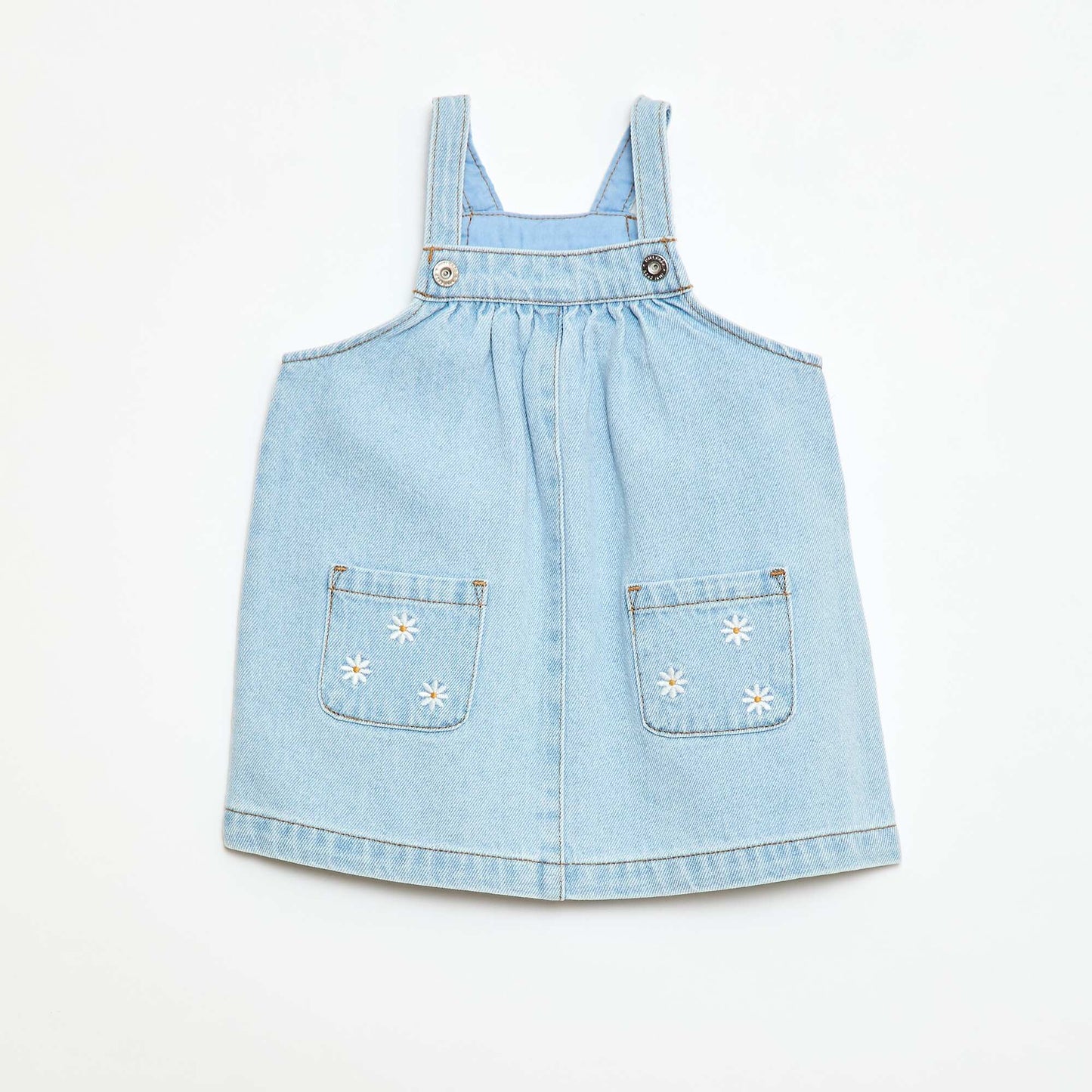 Robe salopette avec 2 poches plaquées devant BLEU
