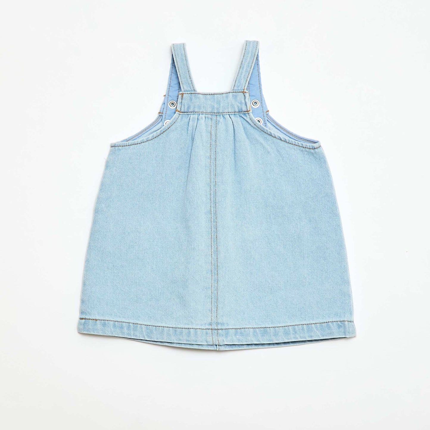 Robe salopette avec 2 poches plaquées devant BLEU