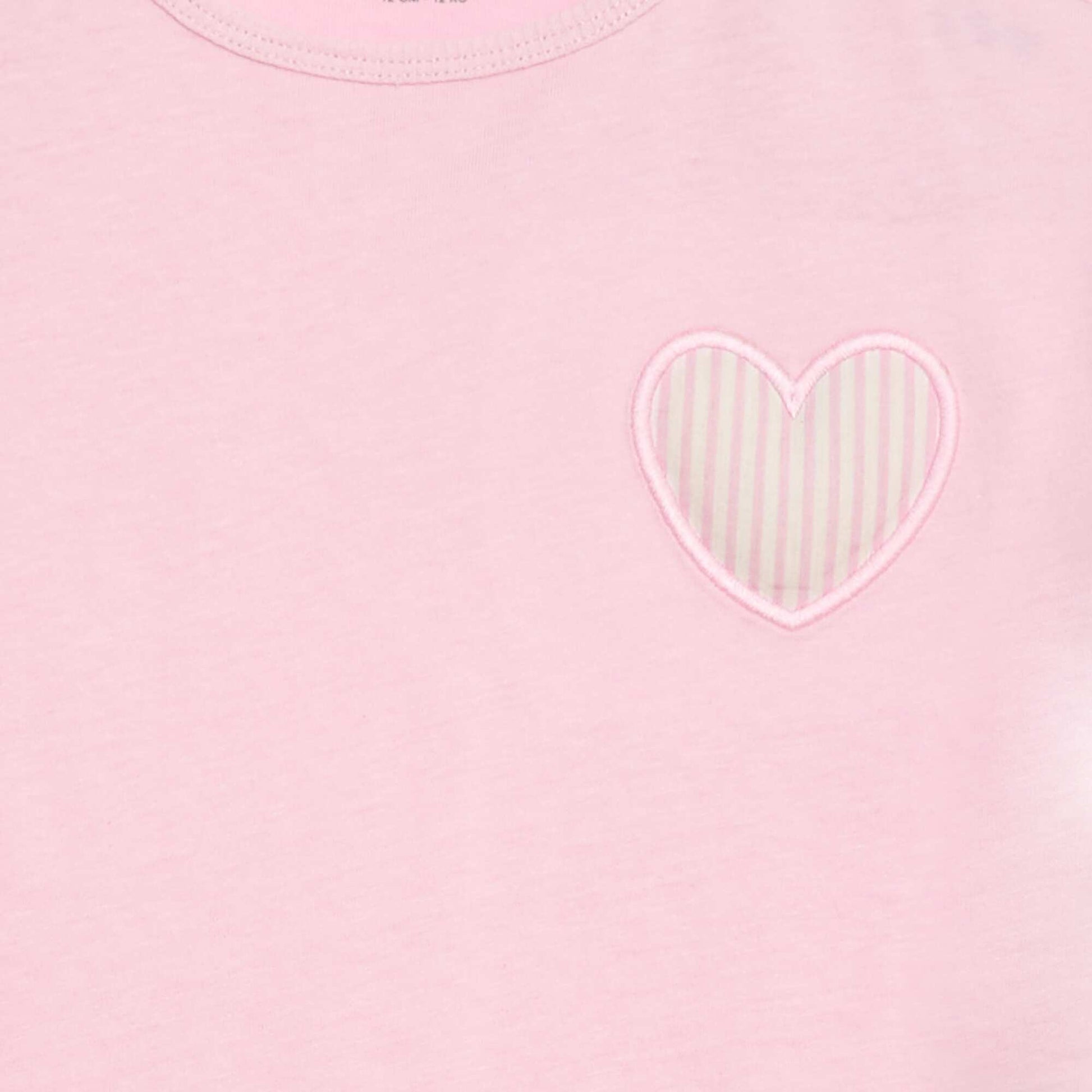 T-shirt en jersey de coton à patch cœur ROSE