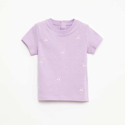 Tee-shirt à manches courtes avec broderies VIOLET