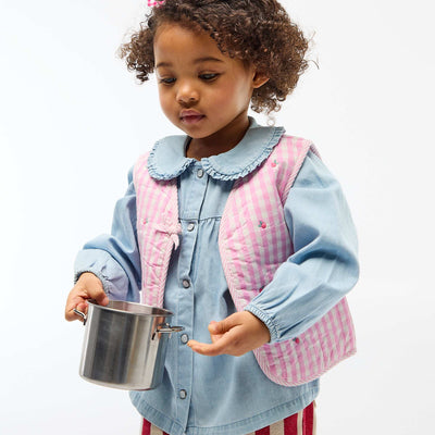 Gilet sans manches réversible en popeline ROSE
