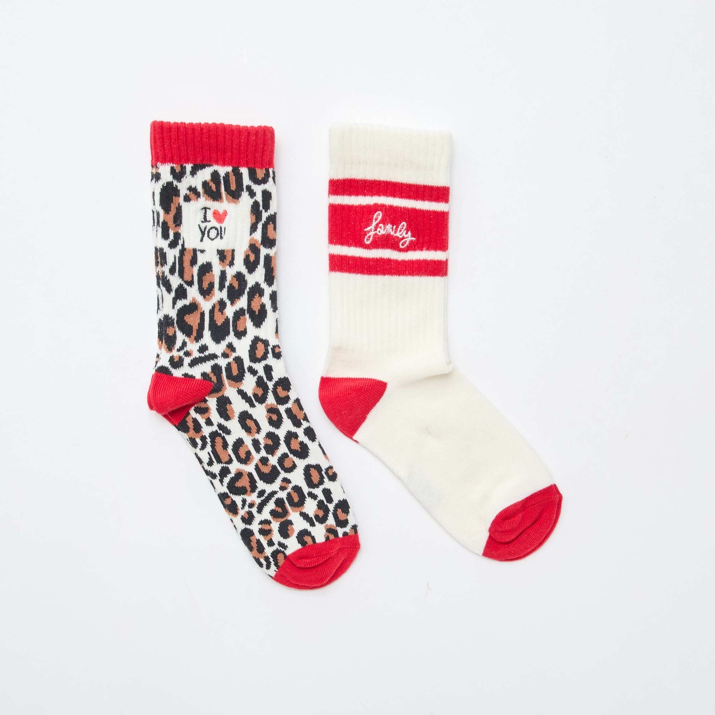 Lot 2 paires de chaussettes - Saint-Valentin BLANC/ROUGE