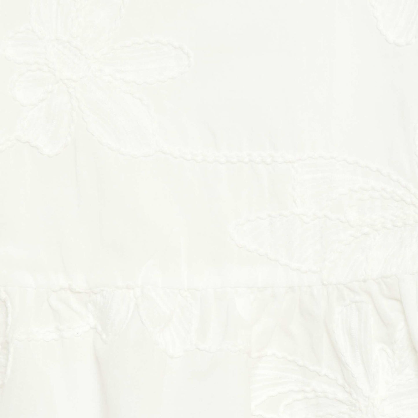 Blouse sans manches avec broderies fleuries BLANC