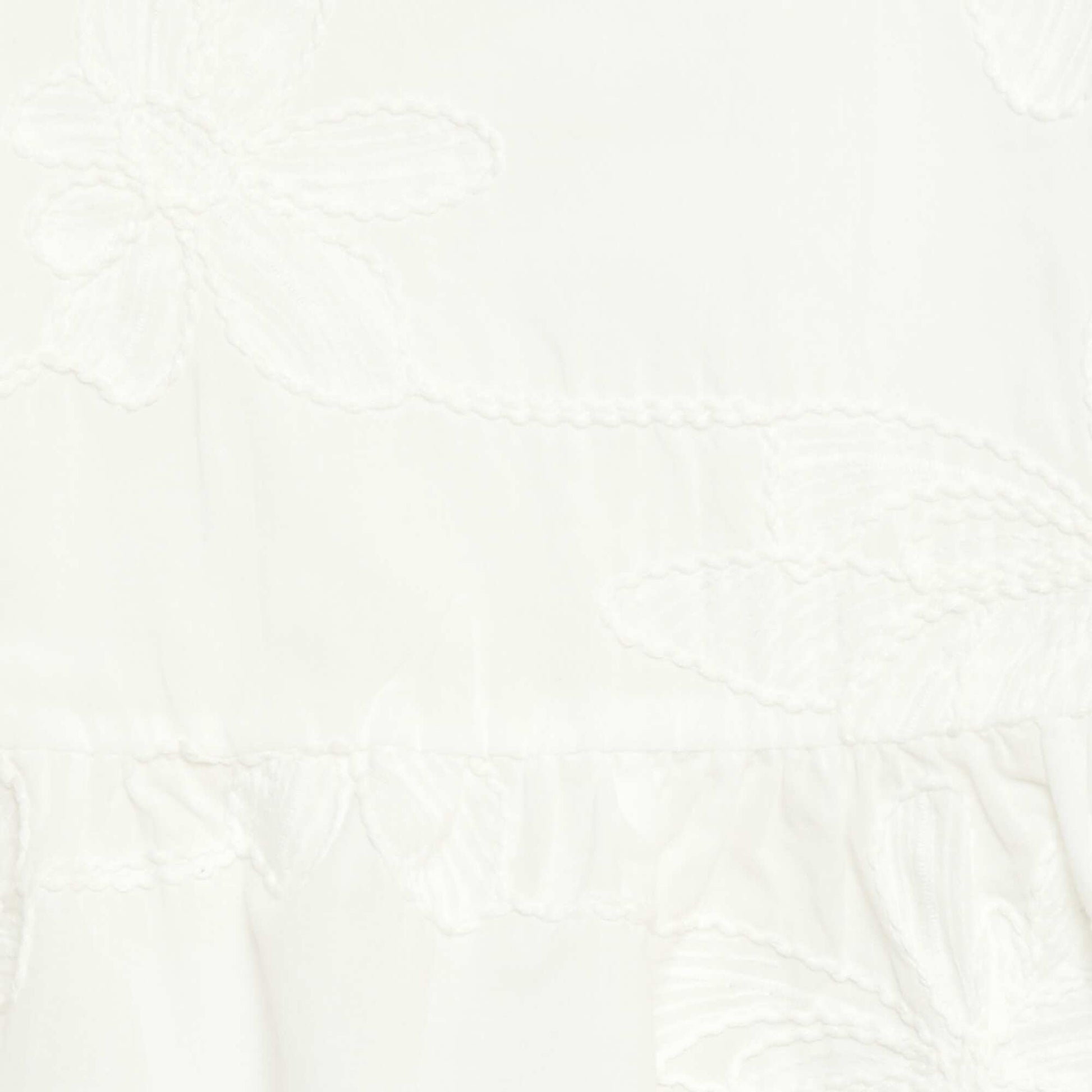Blouse sans manches avec broderies fleuries BLANC