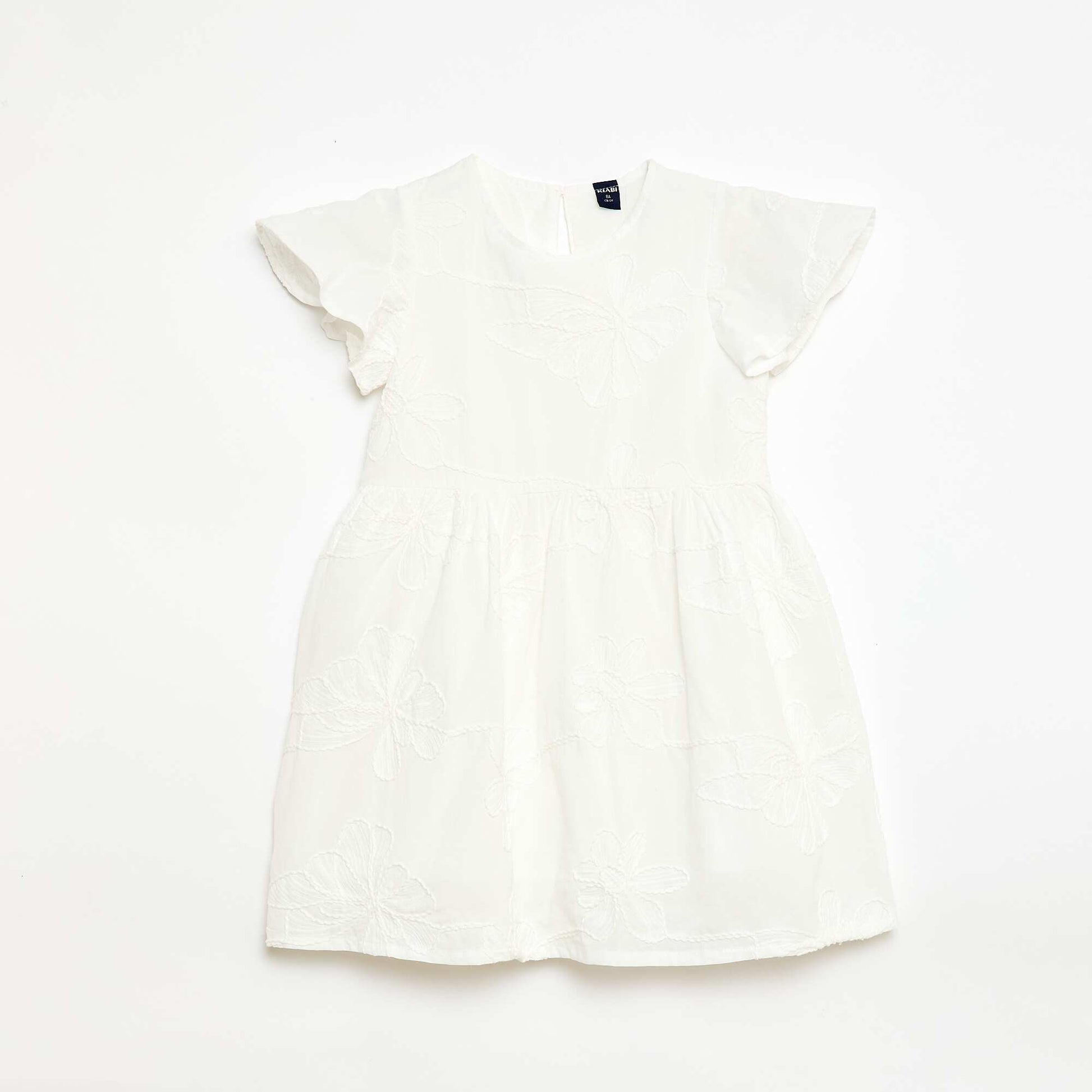 Robe avec broderies fleurs fantaisies BLANC