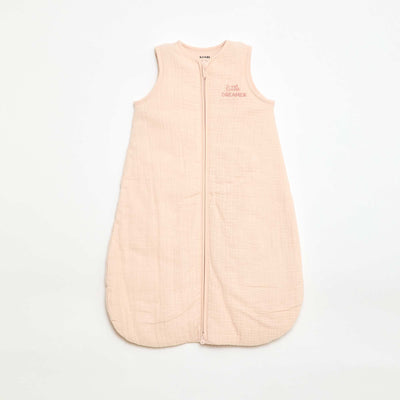 Gigoteuse sans manches zippée en coton ROSE