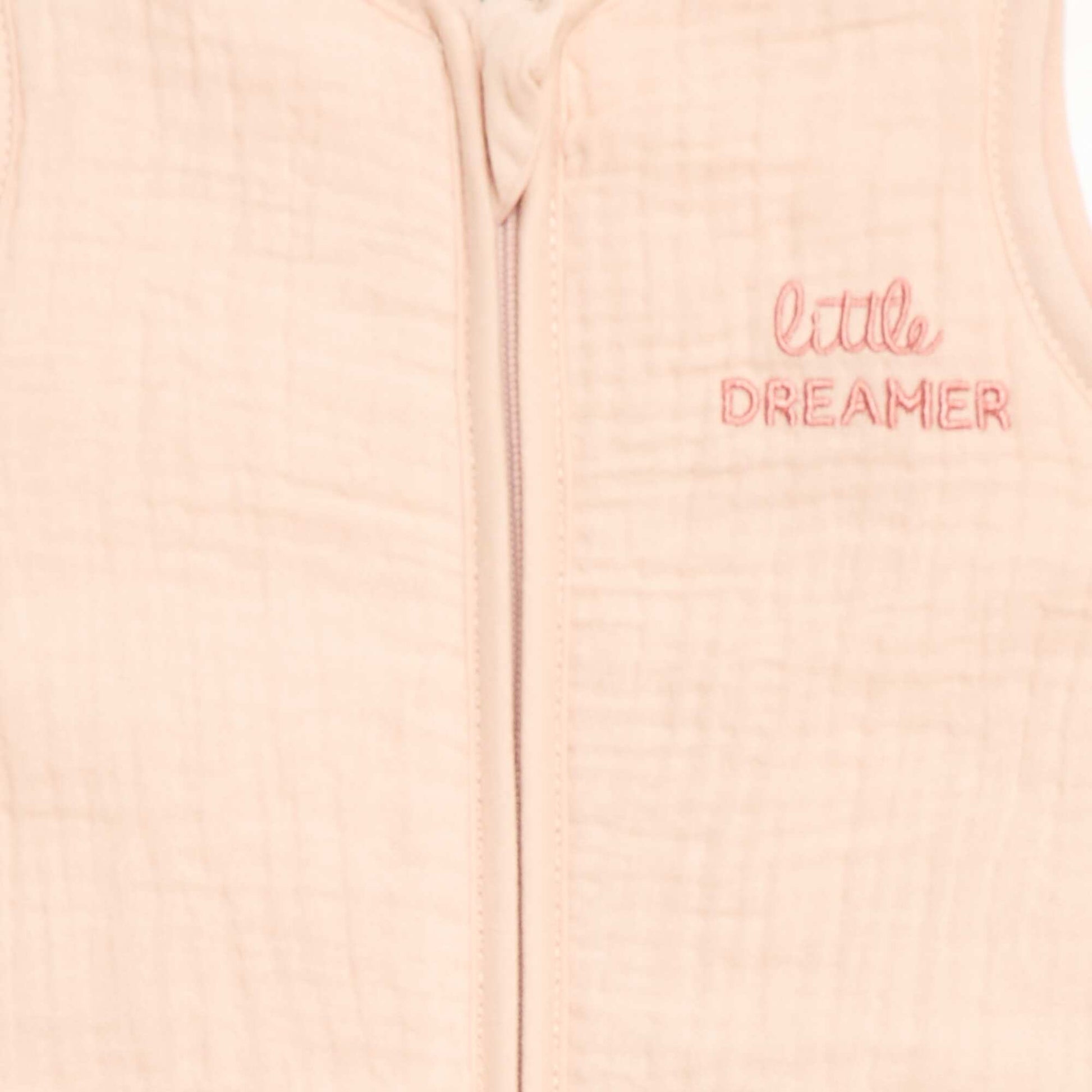 Gigoteuse sans manches zippée en coton ROSE