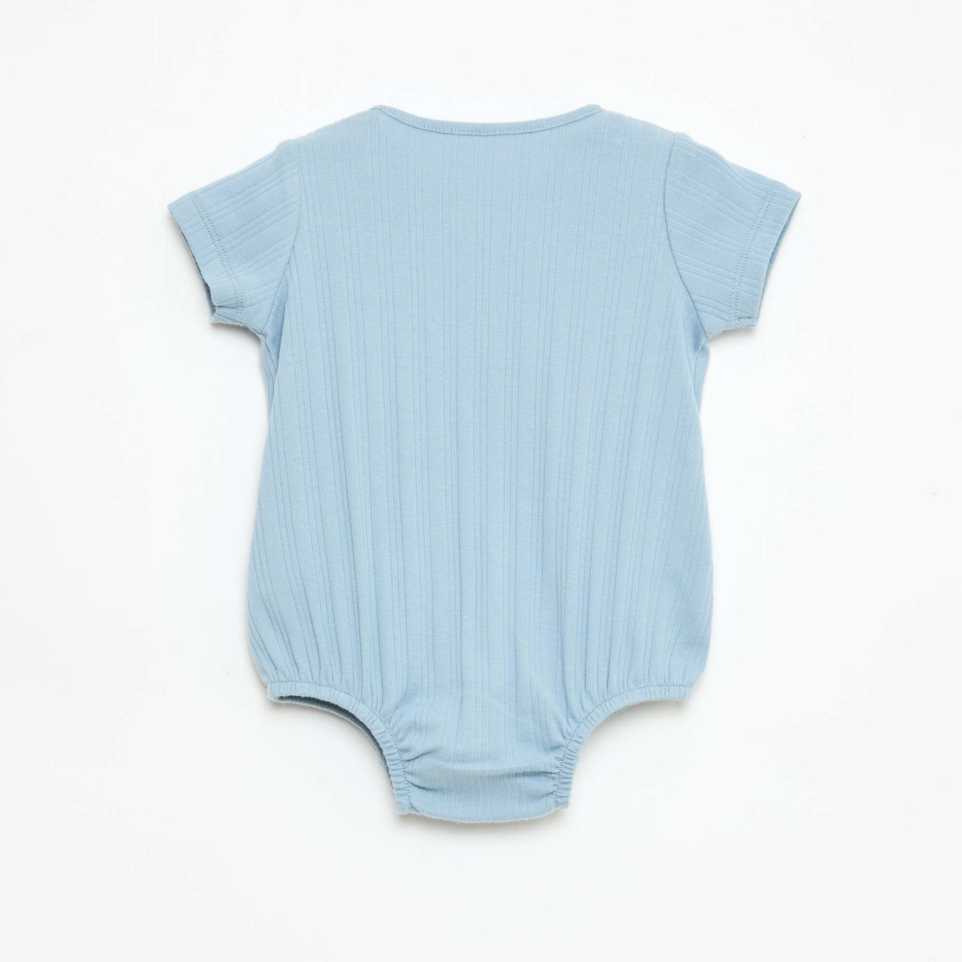 Barboteuse unie sans manches col rond BLEU