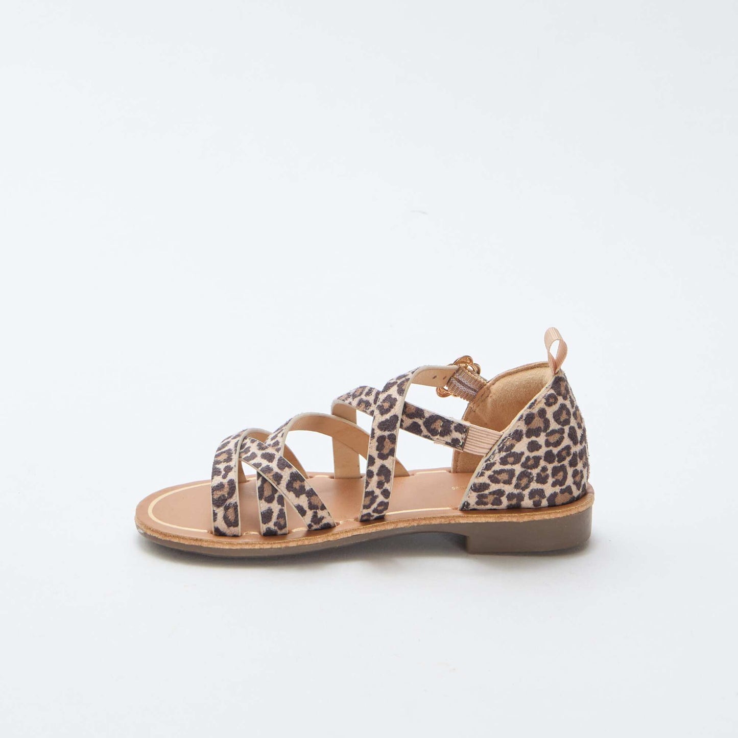 Sandales à brides à motifs léopard MARRON