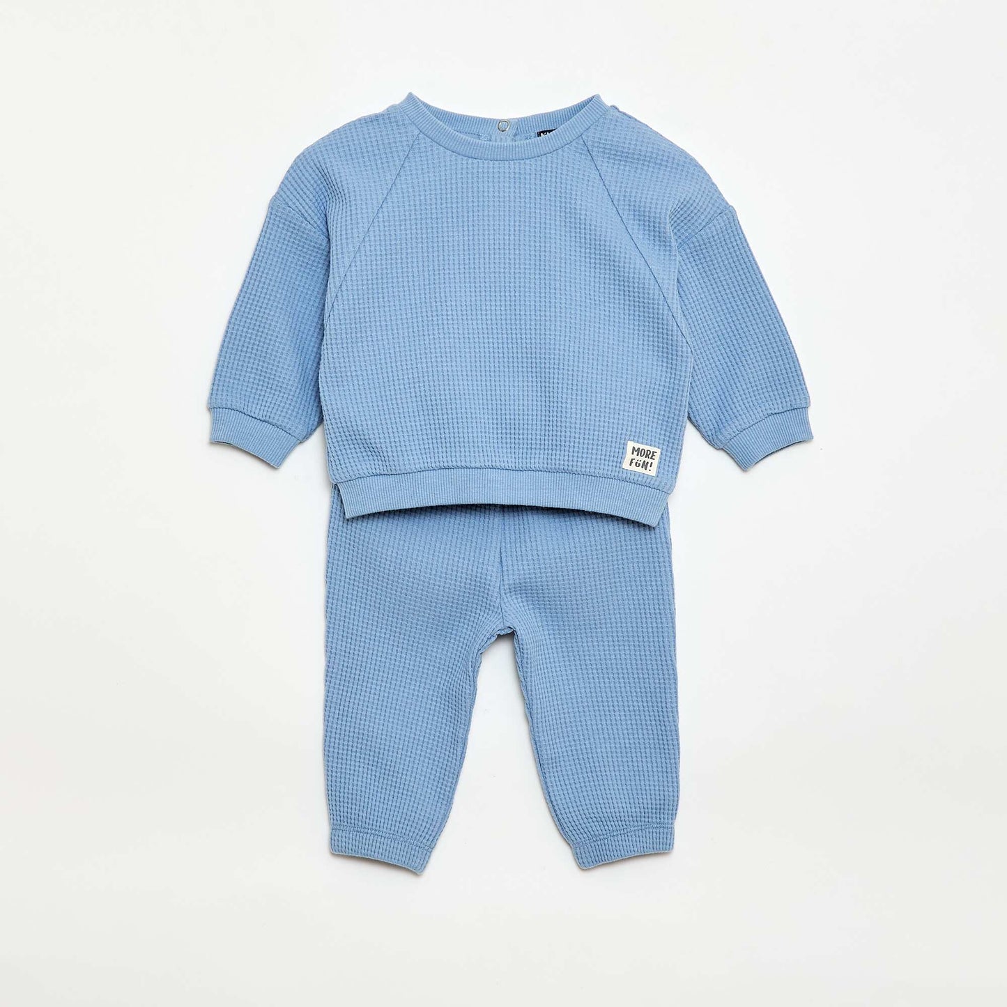 Ensemble sweat + pantalon en nid d'abeilles - 2 pièces BLEU