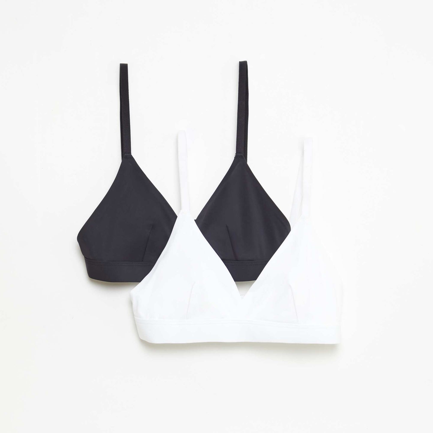 Lot de 2 soutien-gorge triangles en microfibre BLANC