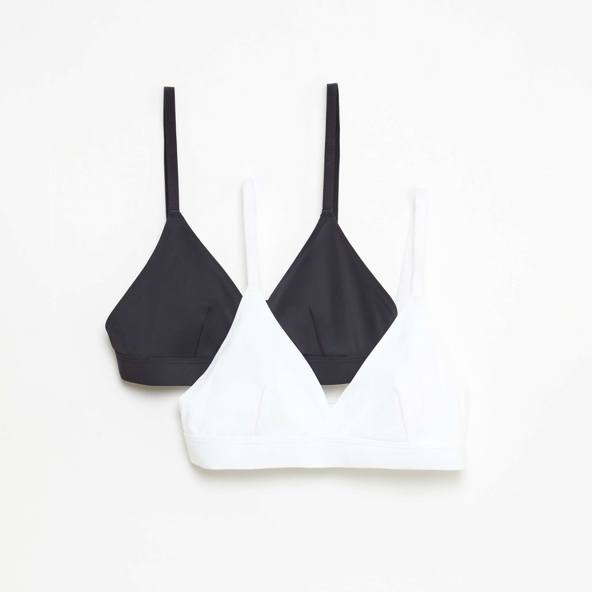 Lot de 2 soutien-gorge triangles en microfibre BLANC