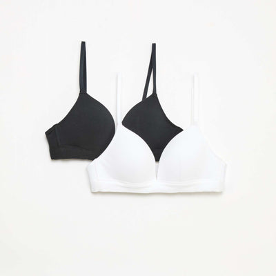 Lot de 2 soutiens-gorge en coton BLANC