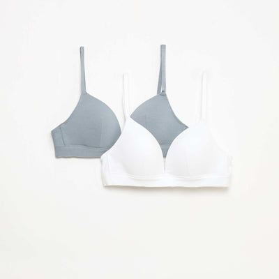 Lot de 2 soutiens-gorge en coton BLEU