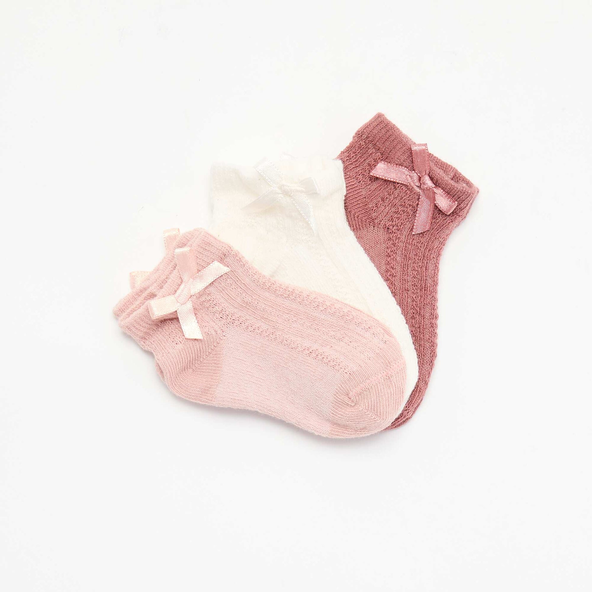 Lot de 3 chaussettes fantaisies ROSE