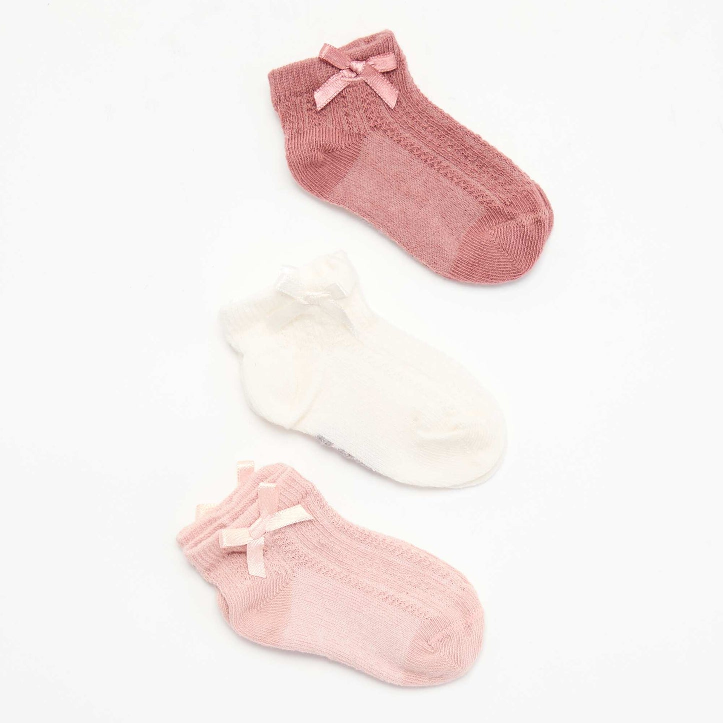 Lot de 3 chaussettes fantaisies ROSE
