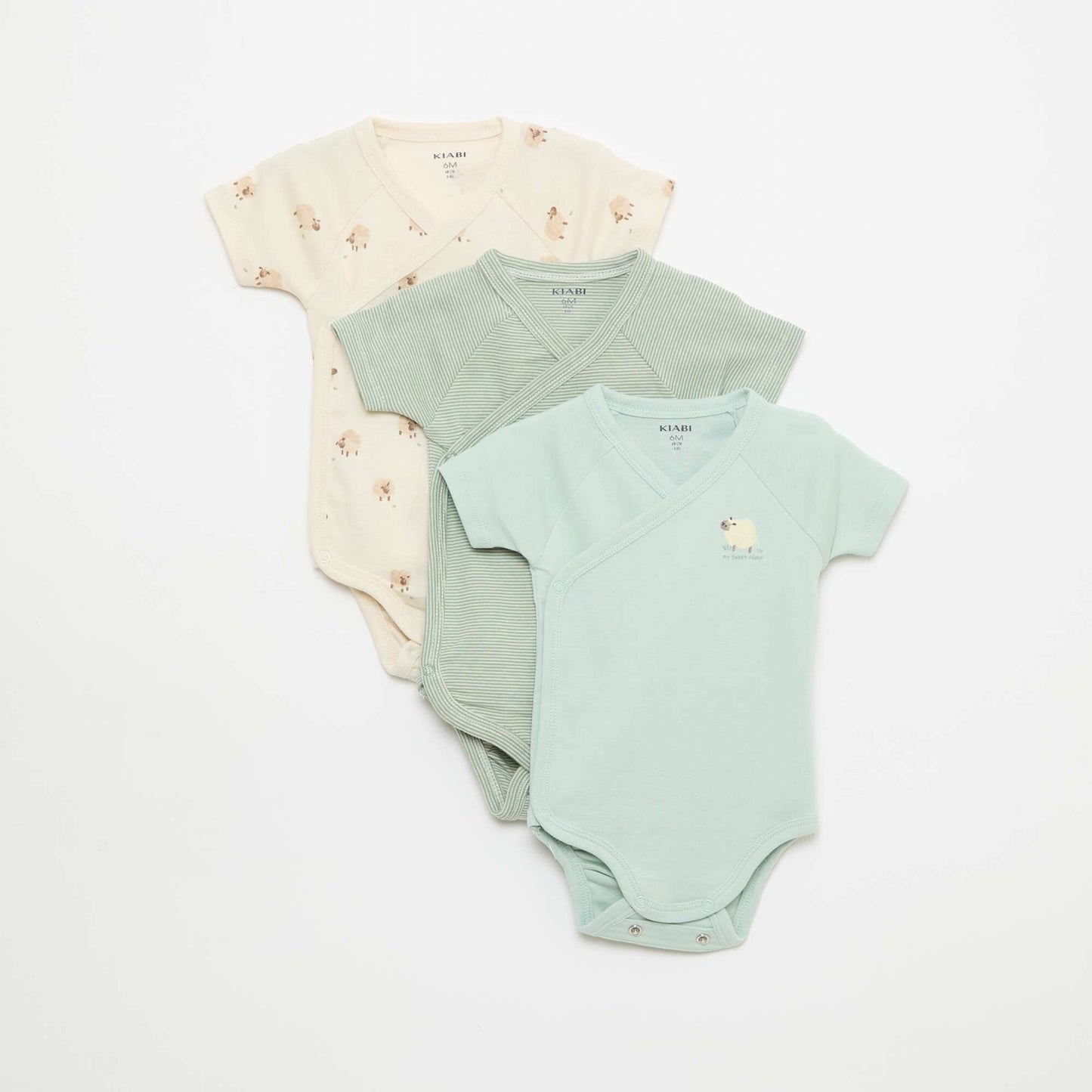 Lot de 3 bodies évolutifs à manches courtes BLEU