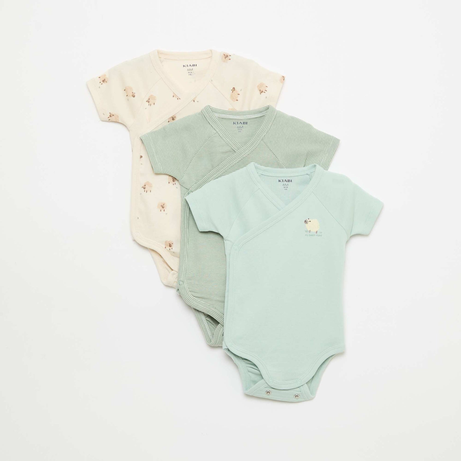 Lot de 3 bodies évolutifs à manches courtes BLEU