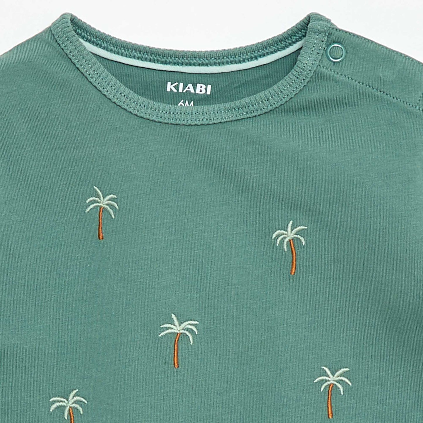 T-shirt imprimé tropique' manches courtes en coton VERT