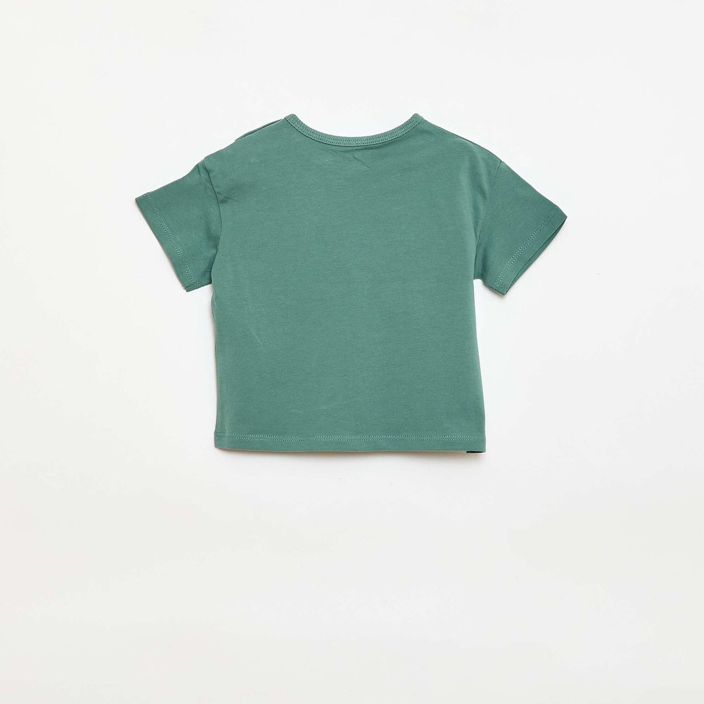 T-shirt imprimé tropique' manches courtes en coton VERT