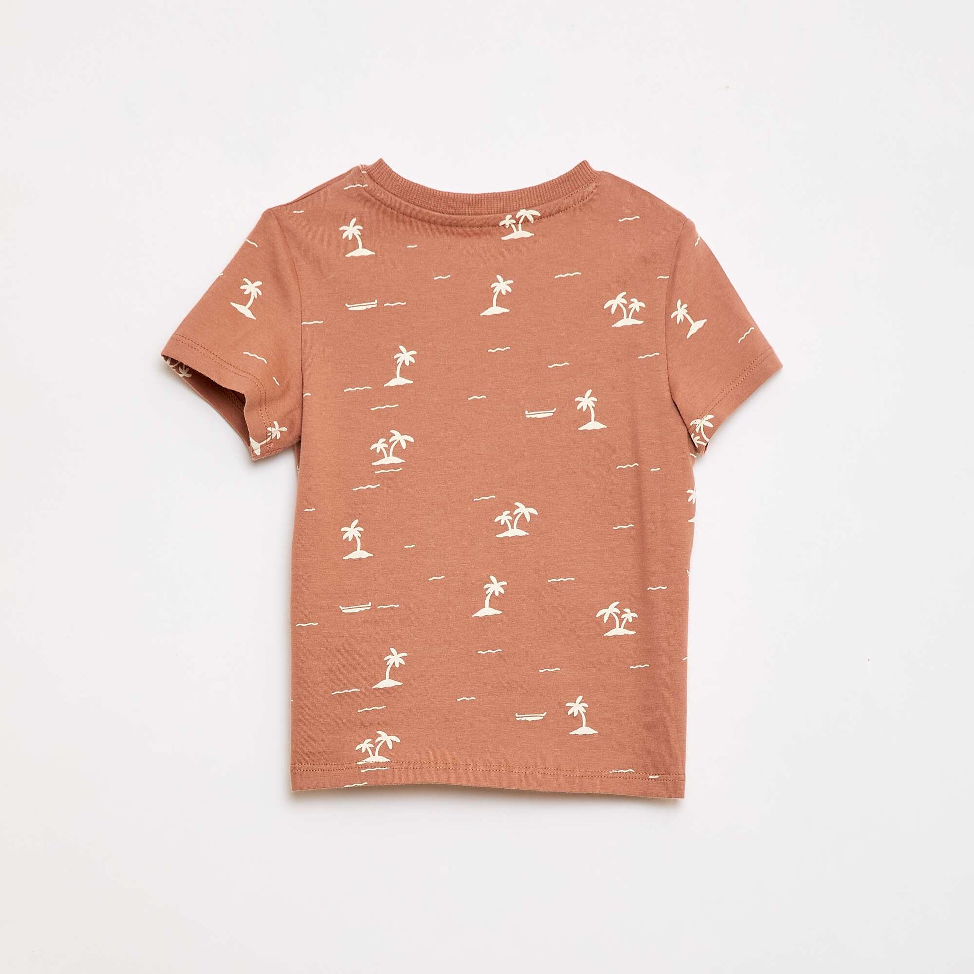 T-shirt uni en jersey coton MARRON
