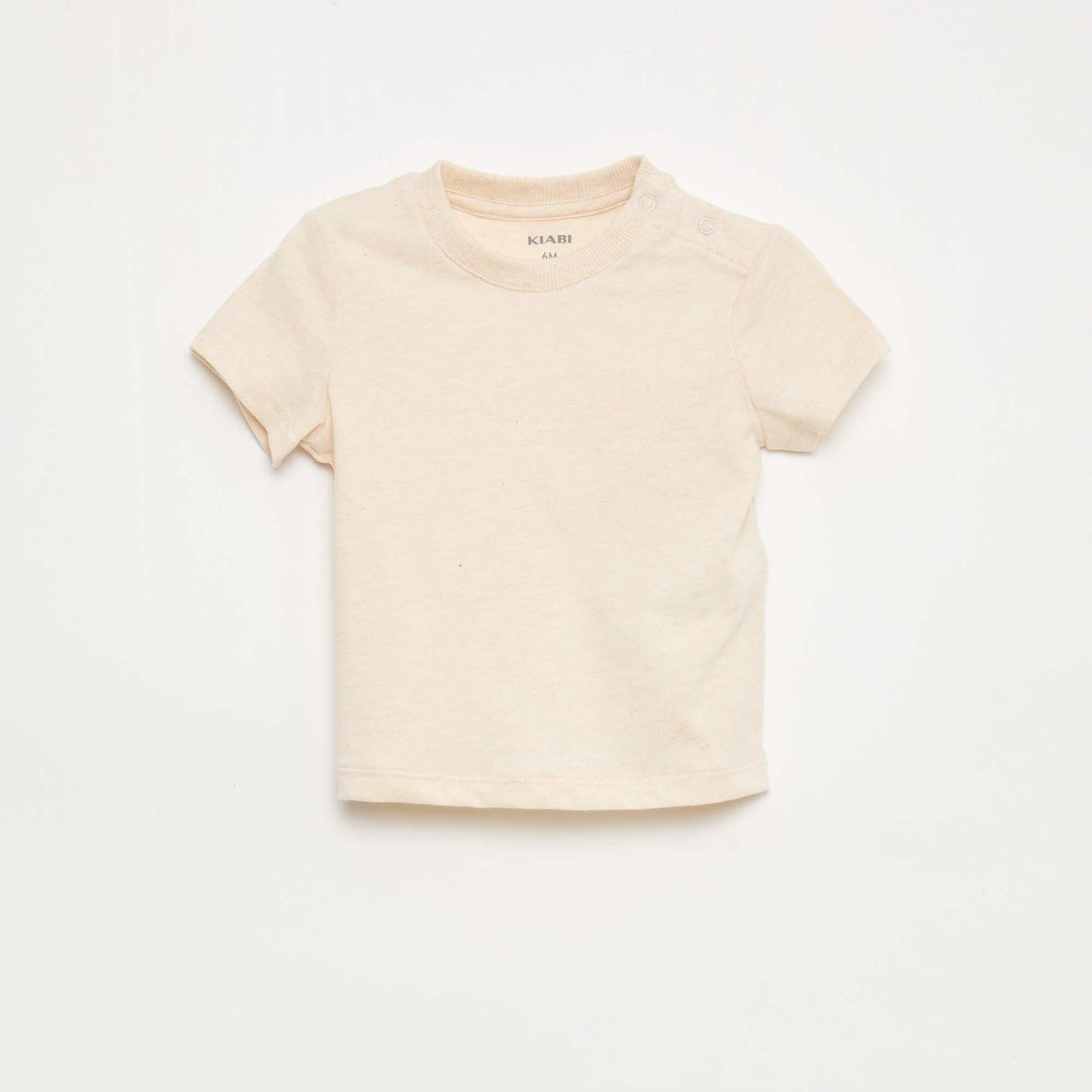 T-shirt uni en jersey coton BEIGE