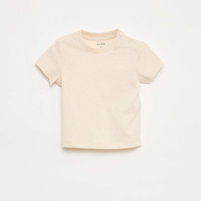 T-shirt uni en jersey coton BEIGE