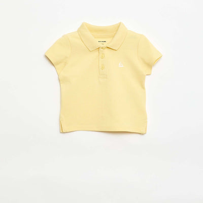 Polo en coton piqué à manches courtes JAUNE