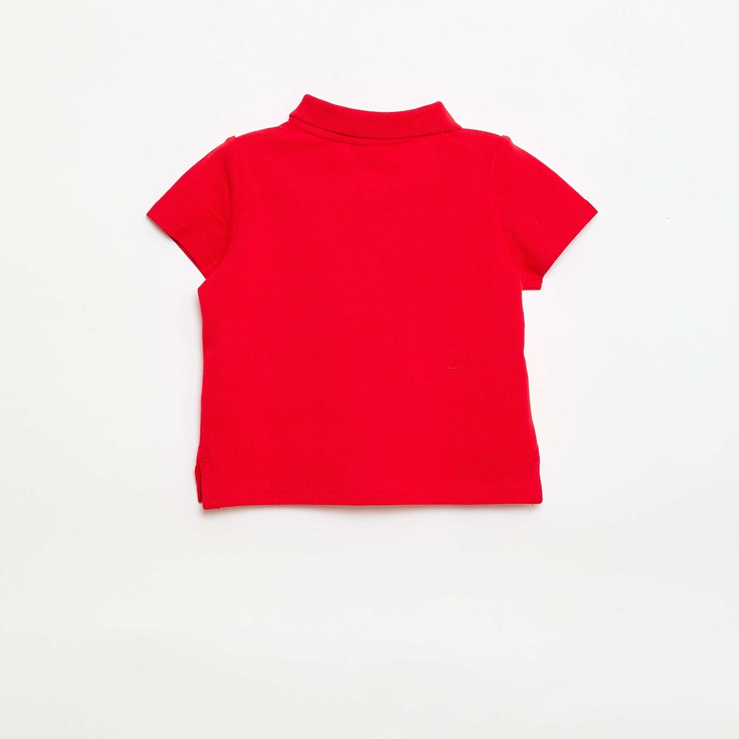 Polo en coton piqué à manches courtes ROUGE
