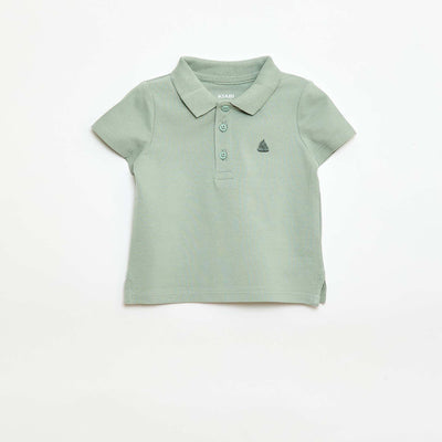 Polo en coton piqué à manches courtes VERT