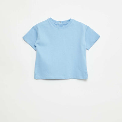 T-shirt uni sans manches BLEU