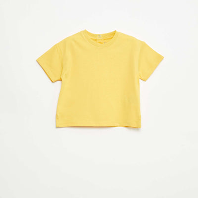 T-shirt uni sans manches JAUNE