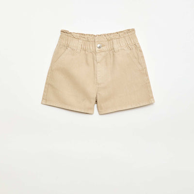 Short en twill uni BEIGE